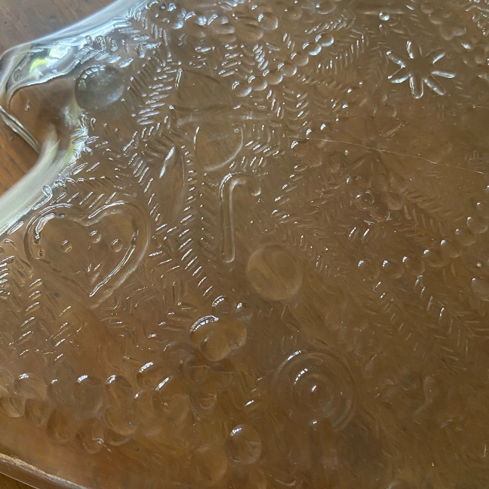 Vintage Glass Christmas Tree Cookie Platter - Picture 5 of 6